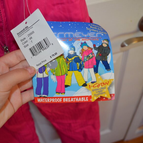 NWT Pink Kids Ski Bib - Picture 3 of 9